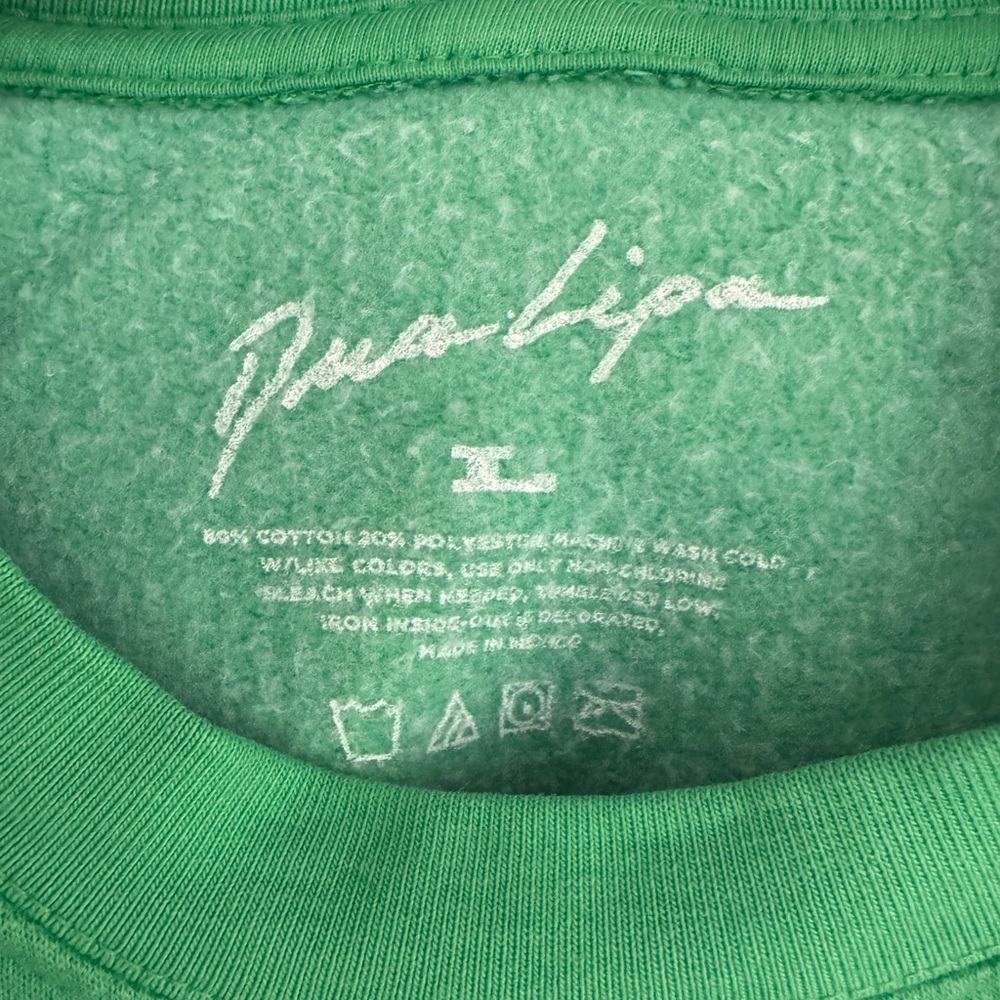 Dua Lipa Future Nostalgia Tour Merch Sweatshirt Green Graphic Crewneck L - Picture 4 of 4